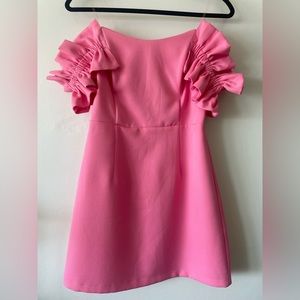 Pink off the shoulder dress